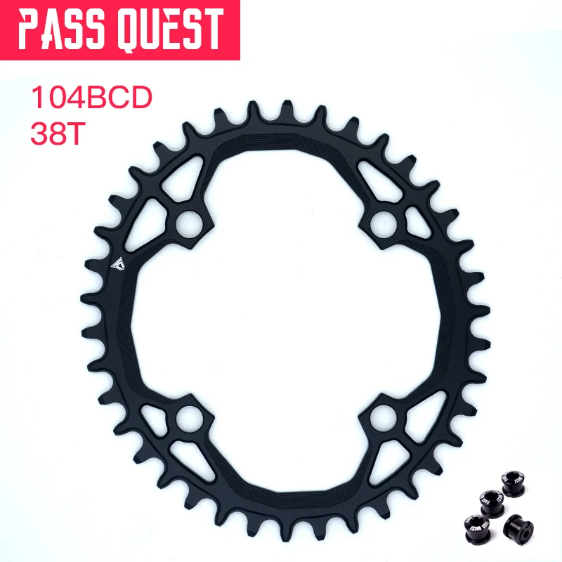 Pass Quest MTB 104BCD овальная узкая широкая цепь для горного велосипеда 34T 36T 38T 40T 42T 44T 46T 48T Звездочка пластина - Цвет: 38T