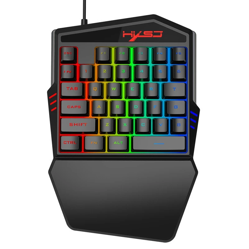 Hxsj миниатюрная Механическая игровая клавиатура V100 35 клавиш цветная с подсветкой