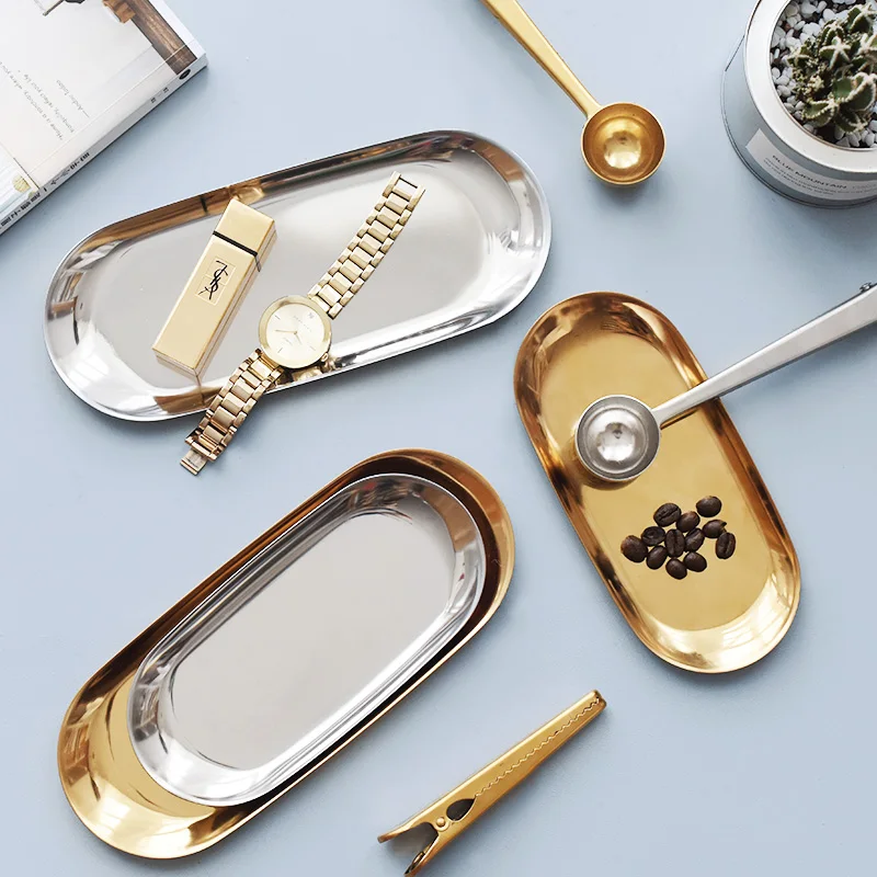 Buy NEW 2pcs L/M Oval Jewelry Tray Stainless Steel