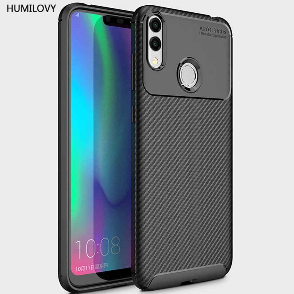 Для Huawei Honor 8C чехол Honor8C из углеродного волокна Текстура Ударопрочный Мягкий ТПУ