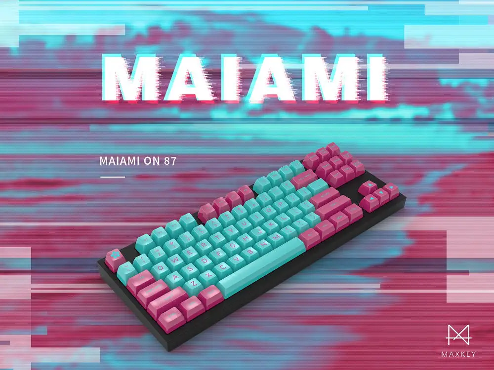 MAXKEY MAIAMI колпачки SA Double shot ABS колпачки для механической клавиатуры подходят kbd75