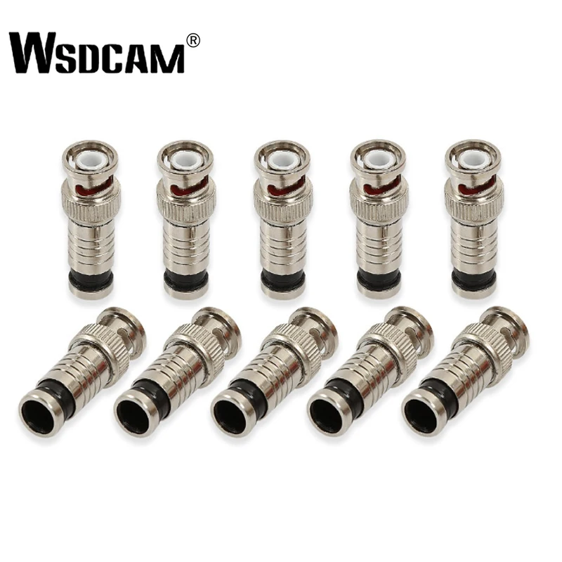 BNC Compression Connector For RG6 RG59 Security Coaxial Cable CCTV Male Lot