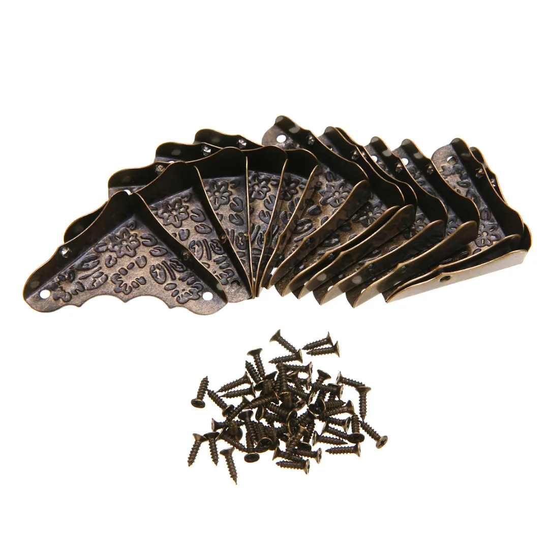 Antique Jewelry Box Corner Foot Wooden Case Corner Protector Frame Leg Decorative Protector Screw Set Furniture Hardware 3color Antique Jewelry Box Corner Foot Wooden Case Corner Protector Frame Leg Decorative Protector Screw Set Furniture Hardware 3color