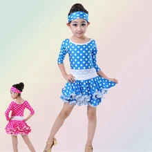 Одежда с длинным рукавом латинских танцев платье халат для девочки De Danse для девочек костюмы латинские Одежда для танцев красный Сальса рамба костюмы для танго