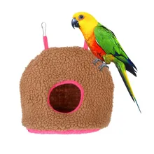 Мягкий плюшевый гамак с попугаем для птиц, теплый плюшевый подвесной домик для маленьких животных