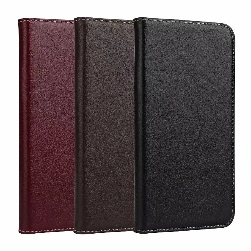 

Real Genuine Leather Wallet Style Flip Cover Case For iPhone X XS 8 Plus Cell Phone Luxury Card Cases For iPhone XS