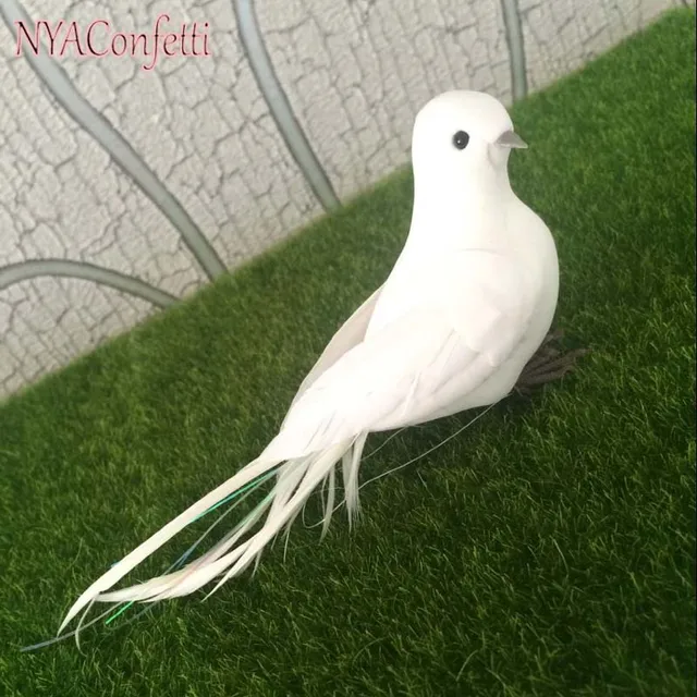 10pcs 17 4 6cm Decorative Doves Artificial Foam Feather White Birds 10pcs 17 4 6cm Decorative Doves Artificial Foam Feather White Birds With Foot