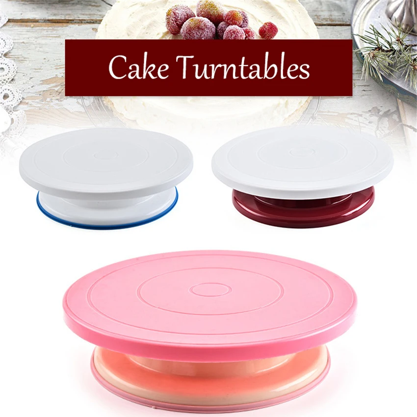 

10Inch DIY Pan Baking Tool Plastic Cake Plate Turntable Rotating Anti-skid Round Cake Stand Cake Decorating Rotary Table Kitchen