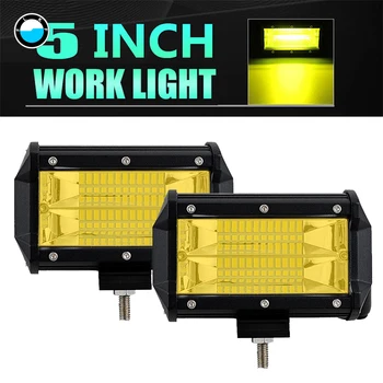 

2 pcs 72W Yellow Led Work Light Drivng Lamp Offroad Light Bar Waterproof Offroad Light Bar For Jeep ATV Truck 12V 24V
