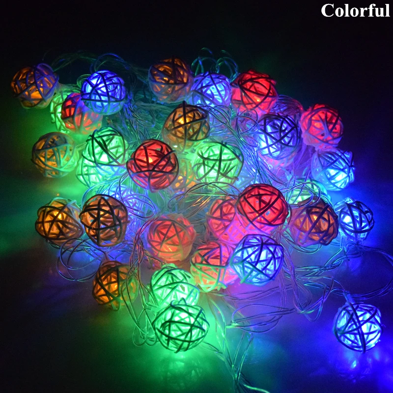 AIFENG Rattan Ball Led String Light 10 20Led 38Leds Rattan Fairy Light Holiday Light For Christmas Wedding Party Decorative Lamp