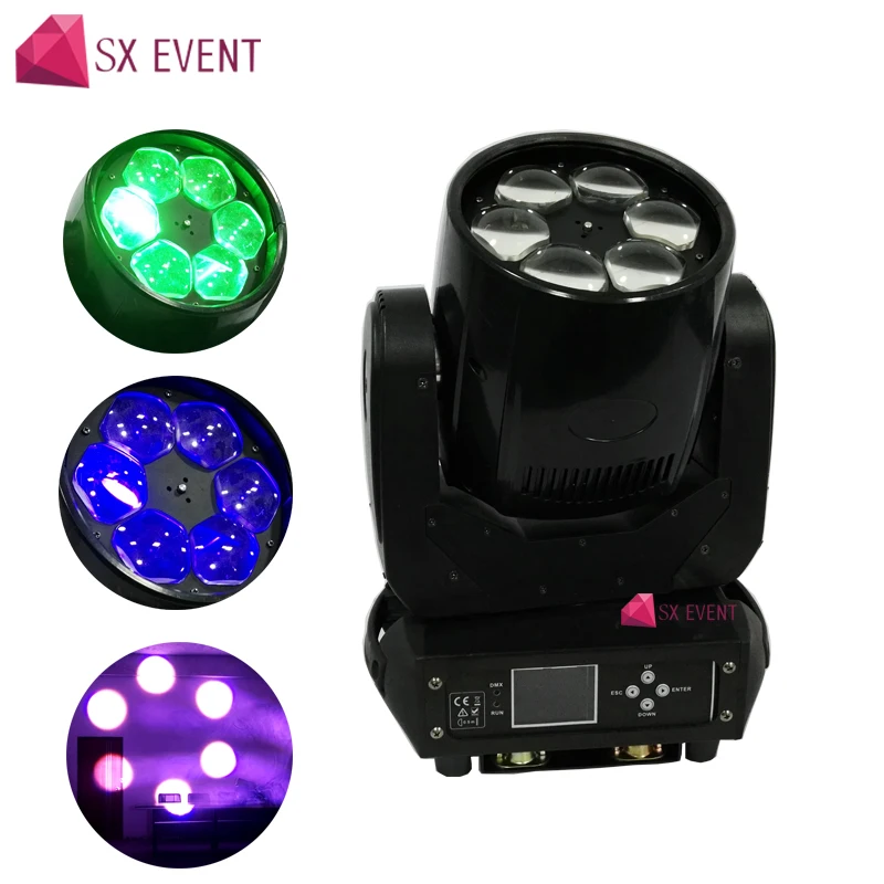 

4pcs/lot best price Night Club Rotating Light DMX 512 6x40W RGBW Bee-Eyes LED Moving Head Light ZOOM Function dj light