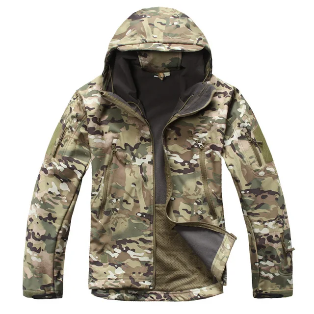 Брендовая куртка V5.0 Военная Тактическая мужская куртка скрывающаяся Акула кожа мягкая оболочка водонепроницаемая ветрозащитная Мужская армейская флисовая куртка пальто - Цвет: CP