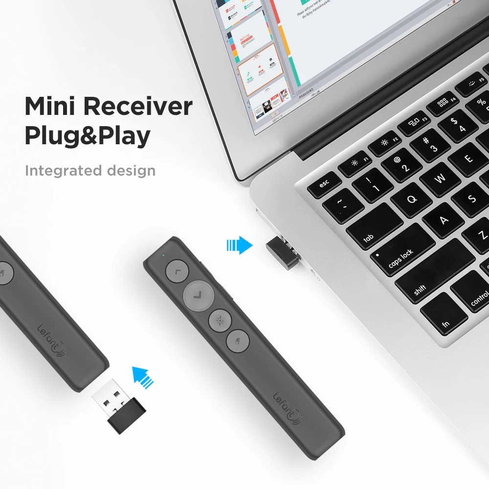 Lefant F0 Wireless Mouse Presenter 2.4GHz USB Presentation Clicker