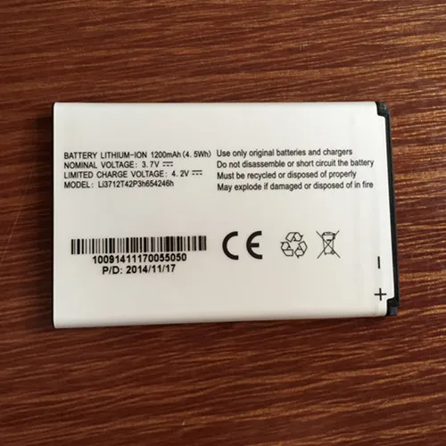 

3.7V 1200mAh Li3712T42P3h654246h For ZTE L530G U232 U281 U805 U806 X920 X925 Battery