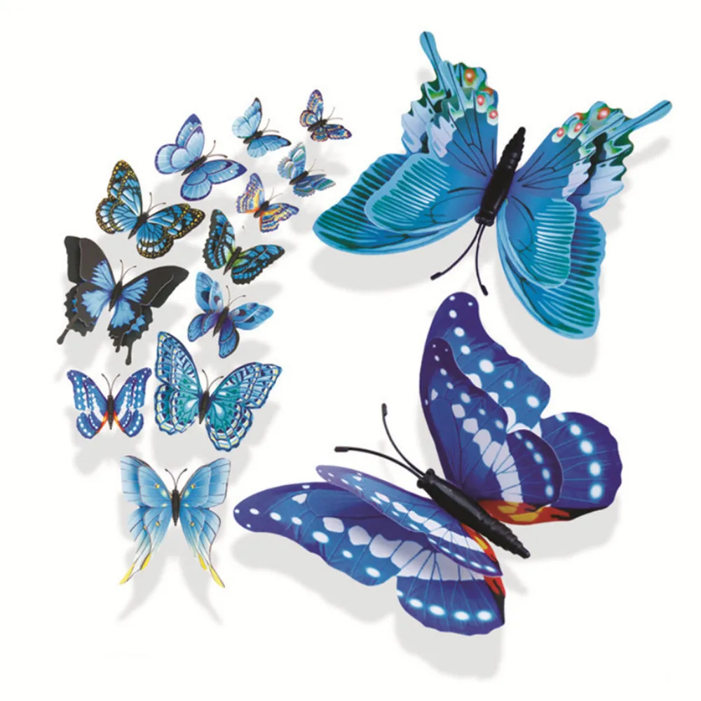 Plastic Wall Stickers Creative three dimensional Butterfly Art Home Living Room Background Stickerss|Наклейки на стену| |