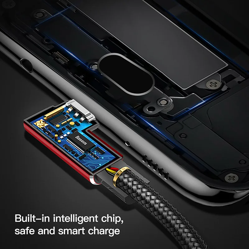 Baseus 90 градусов Micro USB кабель для samsung Xiaomi USB изгиб игры Быстрая зарядка кабель Android мобильный телефон usb зарядный шнур