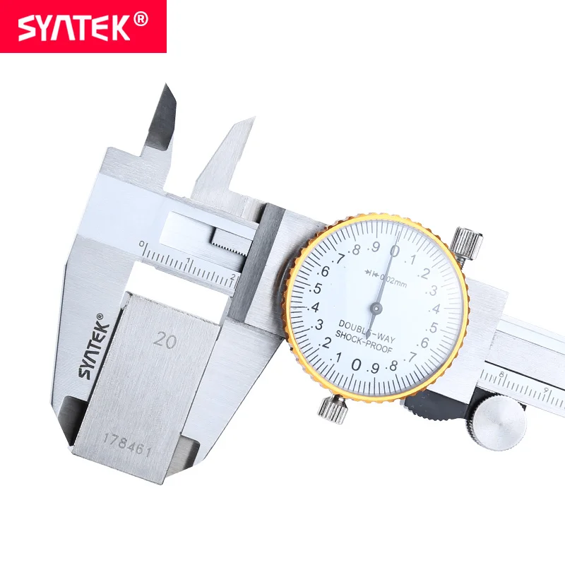 Штангенциркуль Syntek 0 200 мм 8 дюймов измерительный инструмент циферблат