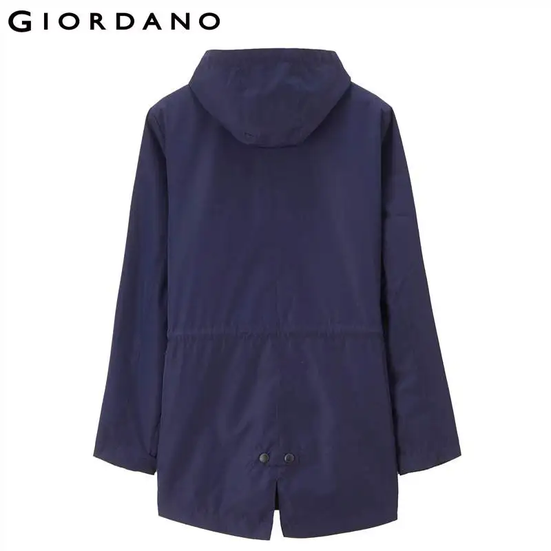 Мужская куртка с капюшоном Giordano водонепроницаемая длинным рукавом и эластичным