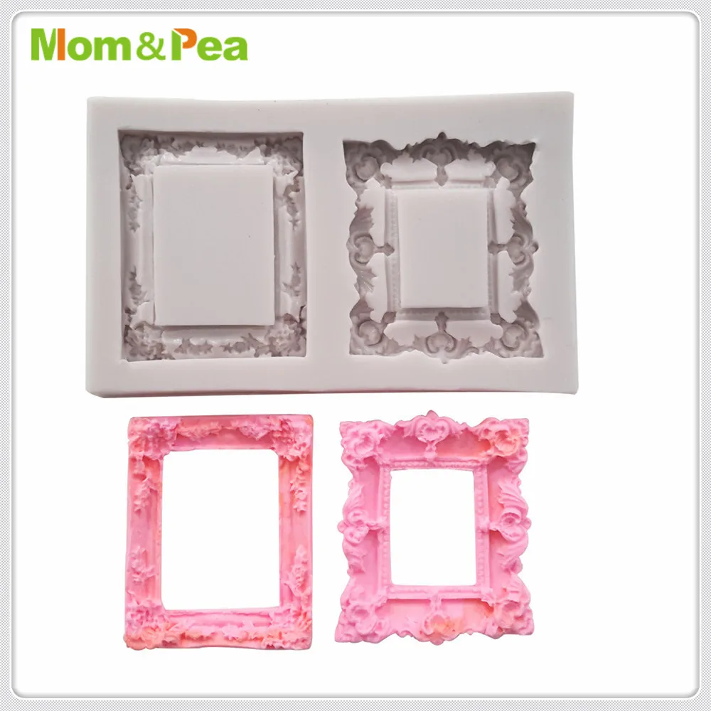 

Mom&Pea MPA2026 2-Frame Shaped Silicone Mold Cake Decoration Fondant Cake 3D Mold Food Grade