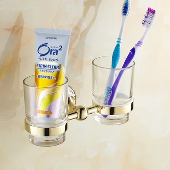

Toothbrush holder Mouth cup holder Brushing cup Glass double cup holder Bathroom hardware accessories LO717535