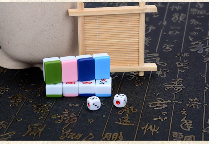 Мини портативный дорожный весь набор Mah-Jong 22# Размер 22X15X12 мм настольная игра Маленькая китайская плитка маджонг с коробкой для хранения