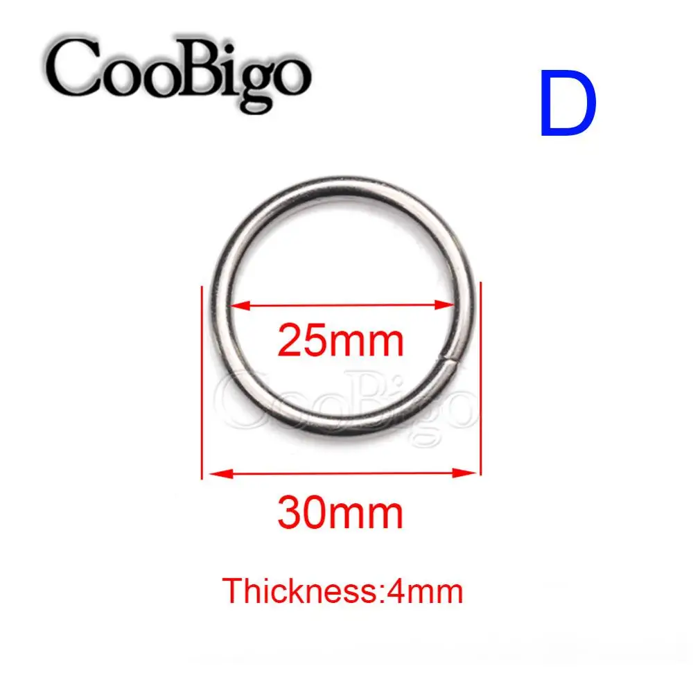 50 шт. несварное металлическое уплотнительное кольцо 5/" 3/4" " Серебристое и черное никелированное кольцо для рюкзака, ошейника, ремней, сумки, аксессуары для самостоятельной сборки - Цвет: D Style Black Nickel