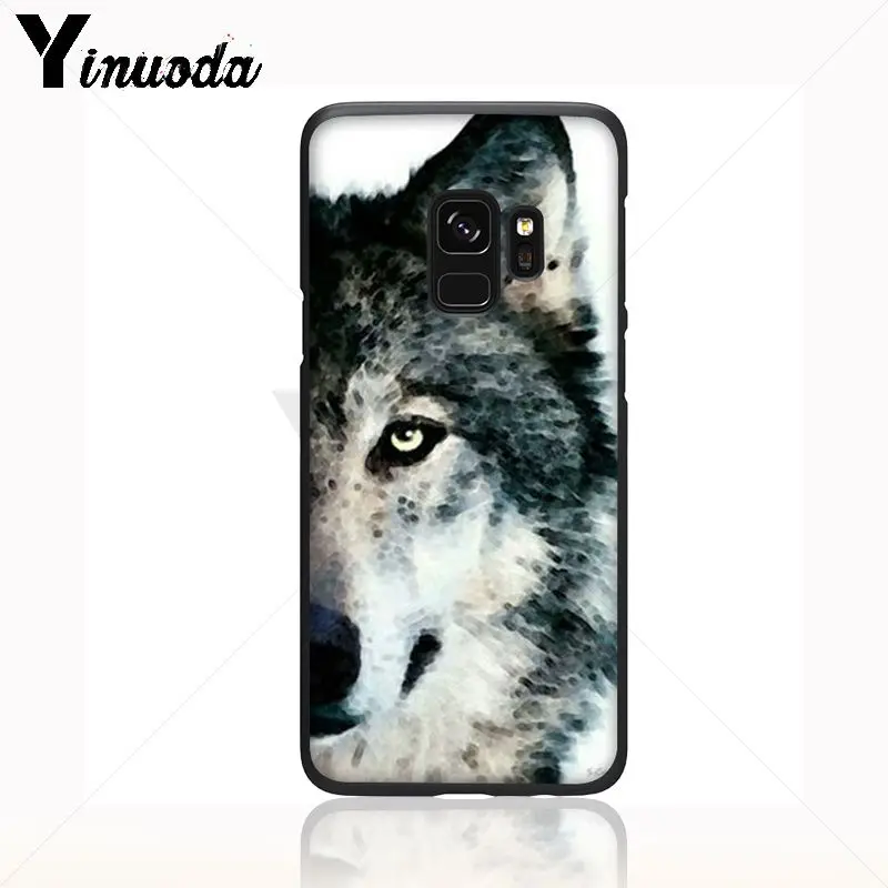 cool half Wolf face animal
