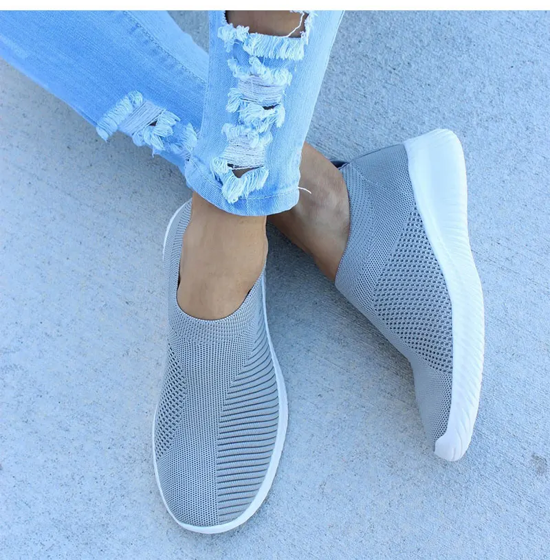gray slip on shoes for women