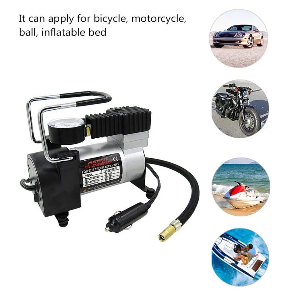 

100PSI Super Flow DC 12V Metal Air Compressor Tyre Inflator Car Air Pump Vehicle Pump Electric Pressure Gauge