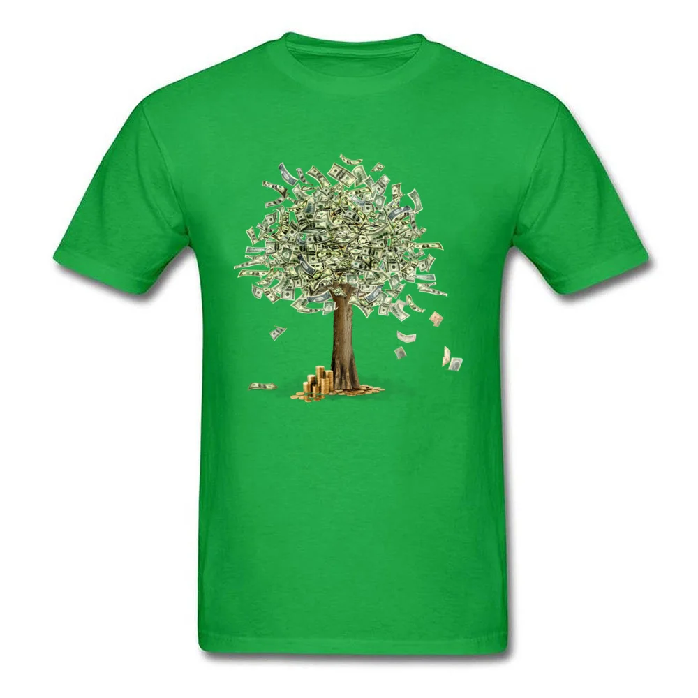 Student Tops & Tees Money grows on trees Brand New Printed Top T-shirts All Cotton Short Sleeve Normal Tee-Shirt O-Neck Money grows on trees green