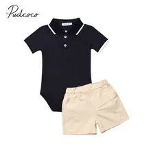 Г. Летняя одежда для малышей Одежда для маленьких джентльменов для новорожденных мальчиков синий комбинезон+ шорты, комплект одежды из 2 предметов