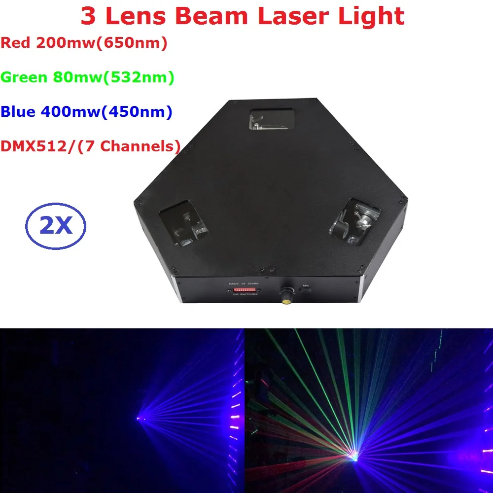 Лазерные огни 2XLot 680 МВт RGB полноцветные 3 луча сценическое освещение KTV дискотека