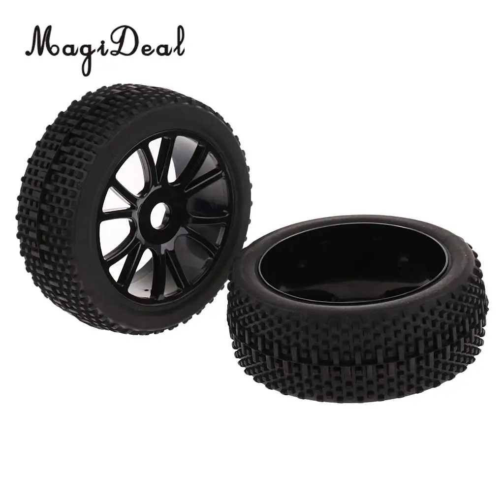 MagiDeal Rubber 4 Pieces 17mm Hub Wheel Rim Tires 1:8 Off-Road RC Car Buggy Tyre for 1/8 HSP HPI Truck
