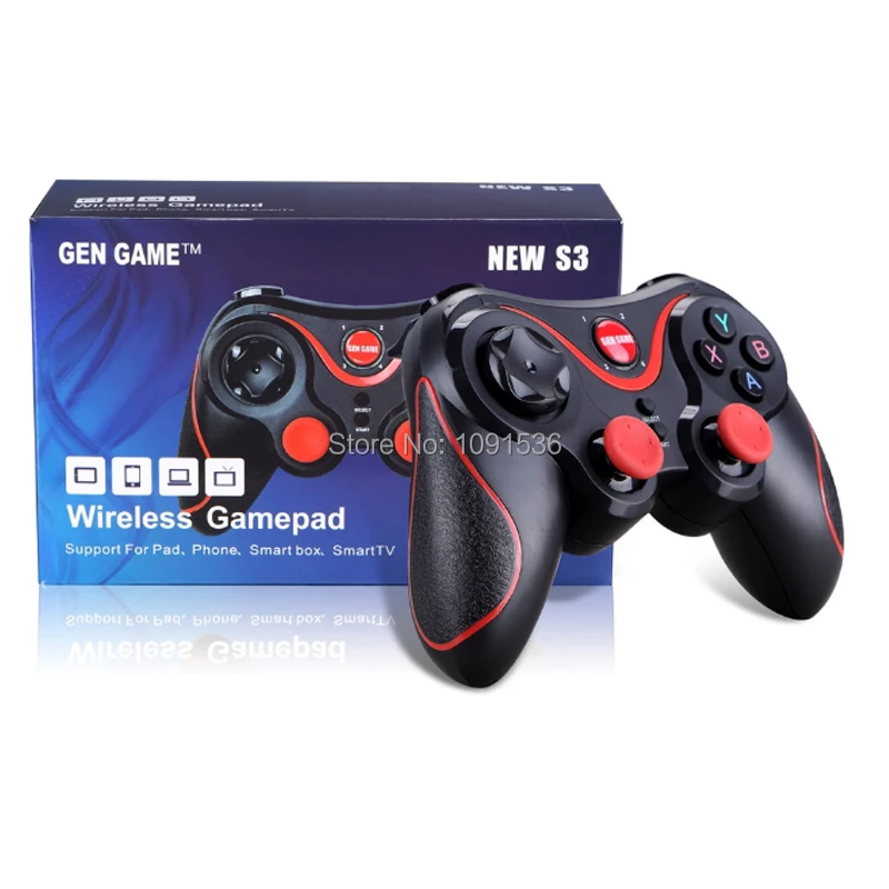 

S3 Bluetooth Gamepad for Android Wireless Joystick Gaming Controller Black for Android Smartphone Android Tv Box