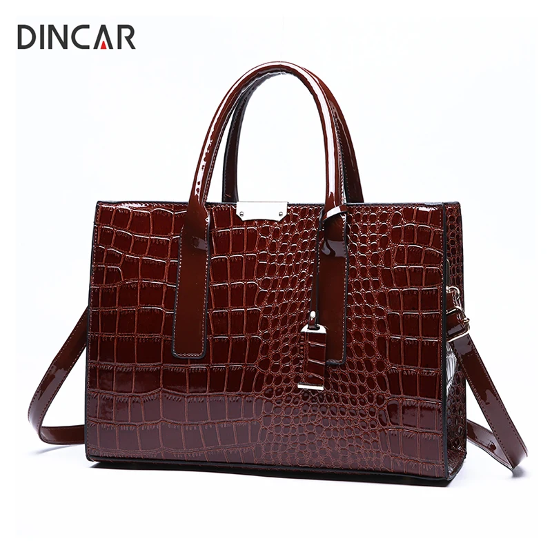 

DINCAR Fashion Crocodile Pattern Ladies Handbags 2018 Luxury Handbag Women Bags Designer Capacity Women Shoulder Messenger Bags