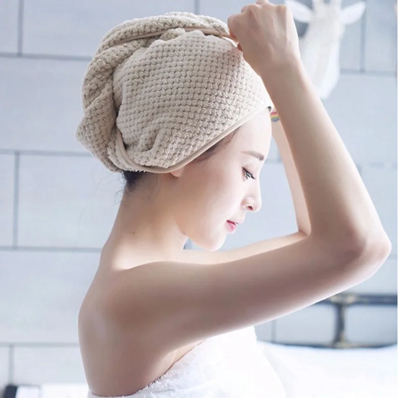 60*40cm Coral Velvet Dry Hair Bath Towel Lady's Magic Quick Towels Drying Head Wrap Hat Salon Cap Hari | Дом и сад