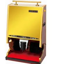 Электрический оборудования для чистки обуви Отель полностью автоматическая производственная линия обуви-автомат для чистки многофункциональный Нержавеющая щетка для чистки золотистого цвета