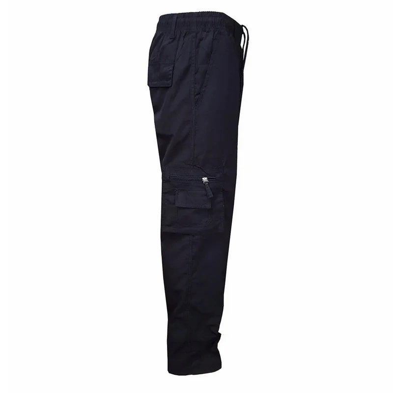 HEFLASHOR новые весенние Летние повседневные тонкие брюки с несколькими карманами однотонные брюки оверсайз свободные брюки с эластичной резинкой на талии брюки 3XL - Цвет: Black