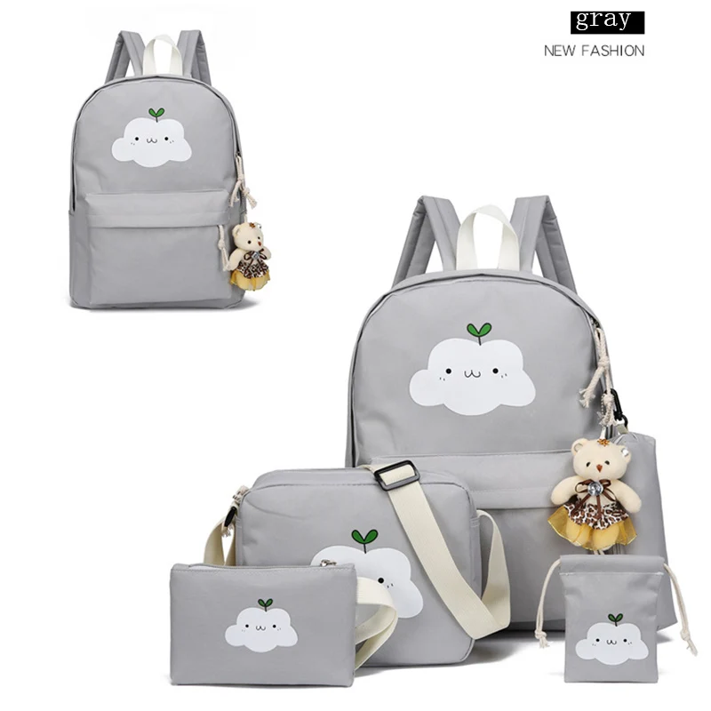 

School Bags for Teenagers Girls with Large Capacity Ladies Printing Preppy Style Backpack Sets Rucksack/Bagpack Cute Book Bags