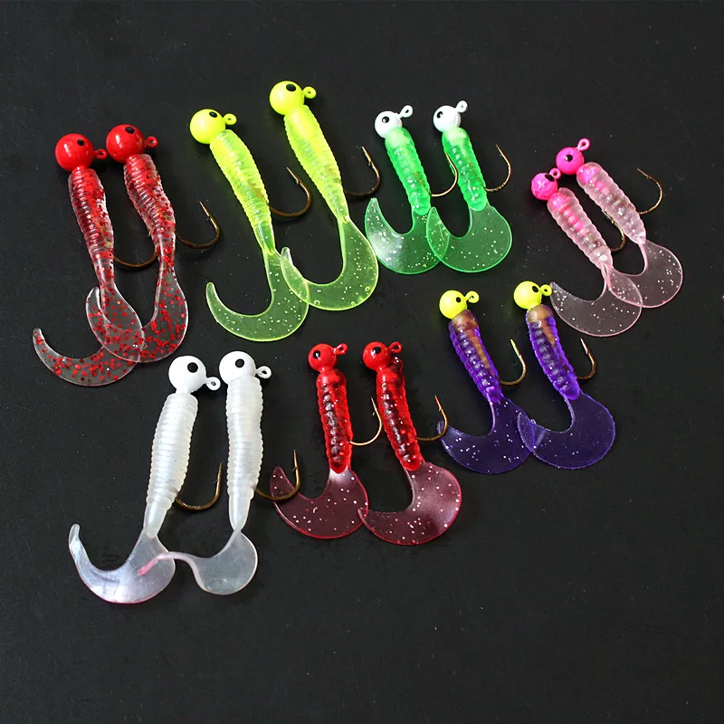 Buy Fish Head Hooks Lead Jig Barbed Soft Lure Jigging