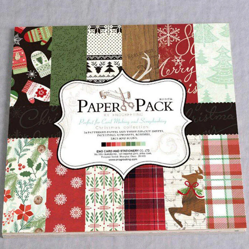 6'' Single-Side Printed Pattern Set Of 24 Sheets+3 Sheets Stickers Decorative Scrapbooking Paper Printed Background Craft Paper