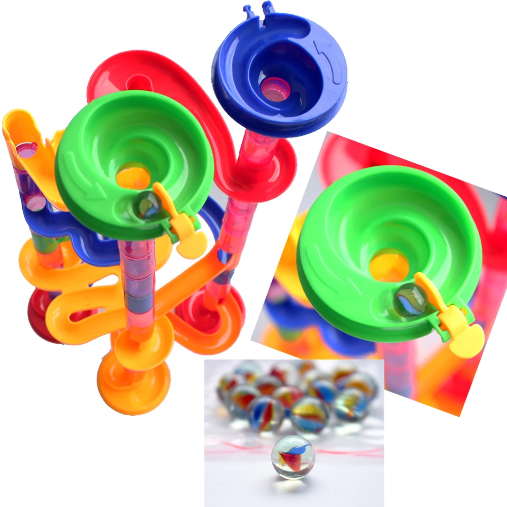 

Marble Race Runs with Maze Balls DIY Kids Toy Building & Constrcution Toys Model Build Tunnel Blocks Small Components