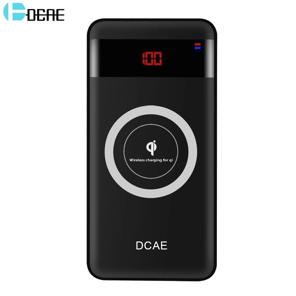 DCAE Qi Wireless Charger Power Bank 10000mAh For IPhone X 8 Plus 2 USB Ports Fast