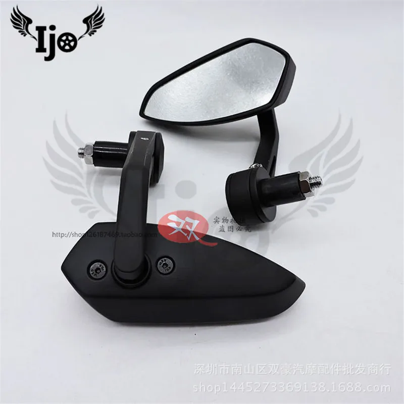 

black moto parts grips motorbike handlebar end mirror for kawasaki honda suzuki yamaha Harley motorcycle bar end side mirrors