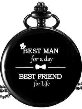 

Groomsmen gift Black Pocket Watch present for best man wedding favor and gifts for groomsmen marriage supply
