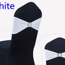 Белый цвет пряжки с короной лайкра стул лента для свадьбы украшения для стульев повязка из спандекса стрейч галстук-бабочка лайкра лента ремень