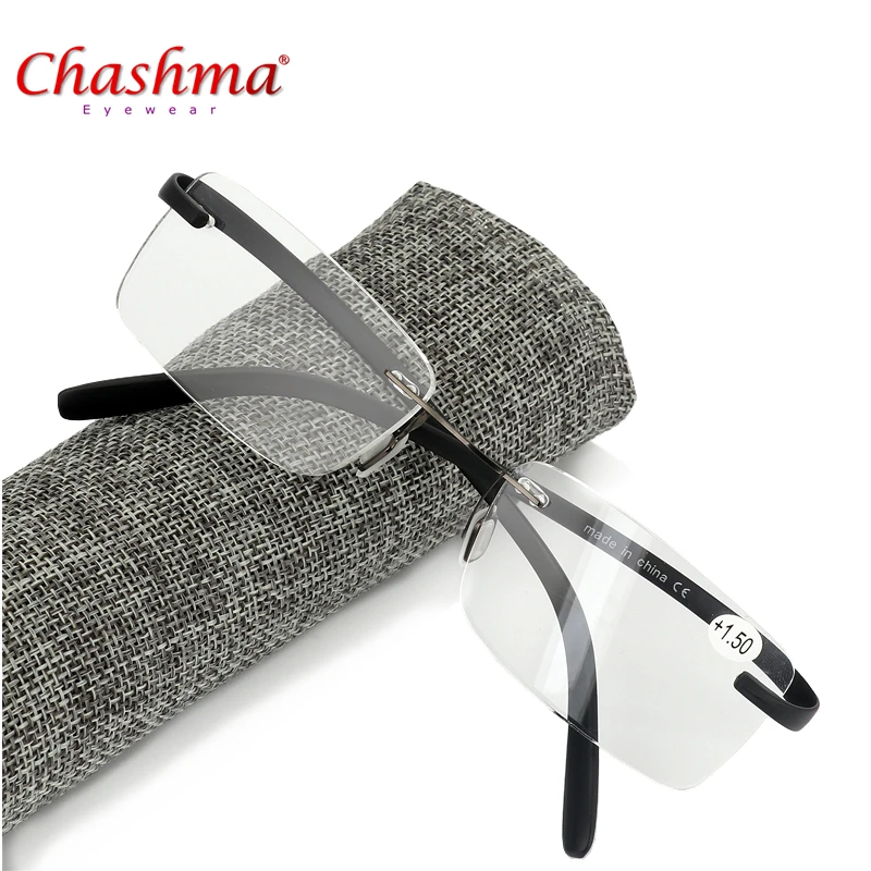 Chashma бренд Lesebrille TR90 очки лупа без оправы ультра светильник очки Рамка очки для чтения с Чехол диоптрий 1,5