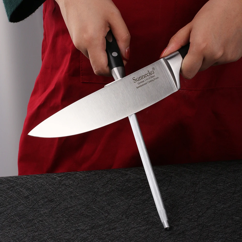 

SUNNECKO 8.5" Chef Knife and Sharpener 2PCS Set Kraft Paper Gift Box Packaging Kitchen Tools Chef's Cooking Present