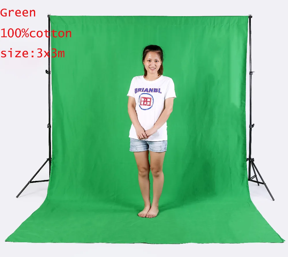 

10x10FT/ 3x3M PRO Photo Studio 100% Pure Muslin Collapsible Backdrop Background for Photography Video Television-GREEN