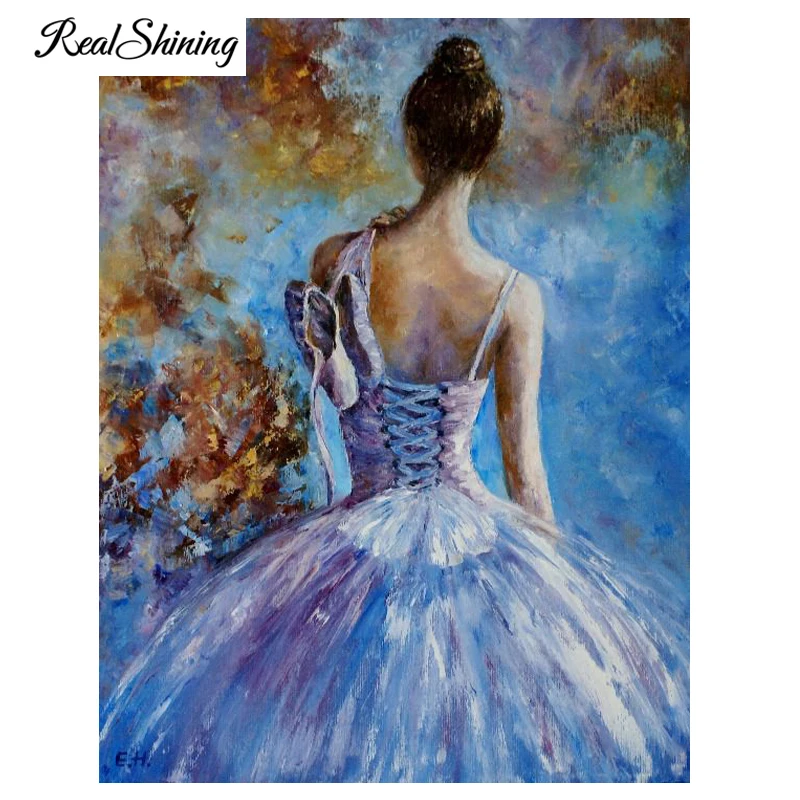 

REALSHINING 5d diamond embroidery ballerina dance diamond painting,mosaic rhinestones full square diy handmade puzzels FS3040